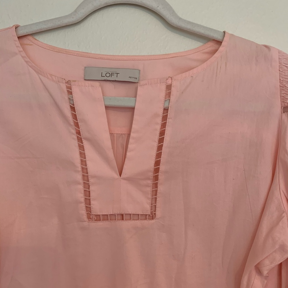 LOFT pink 3/4 sleeves blouse - Picture 8 of 9